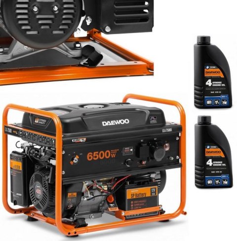 ZESTAW AGREGAT PRĄDOTWÓRCZY DAEWOO GDA 7500E 6.5kW + 2x GENERATOR OIL SAE 10W-30 DWO 600 ZESTAW AGREGAT PRĄDOTWÓRCZY DAEWOO GDA 7500E 6.5kW + 2x GENERATOR OIL SAE 10W-30 DWO 600