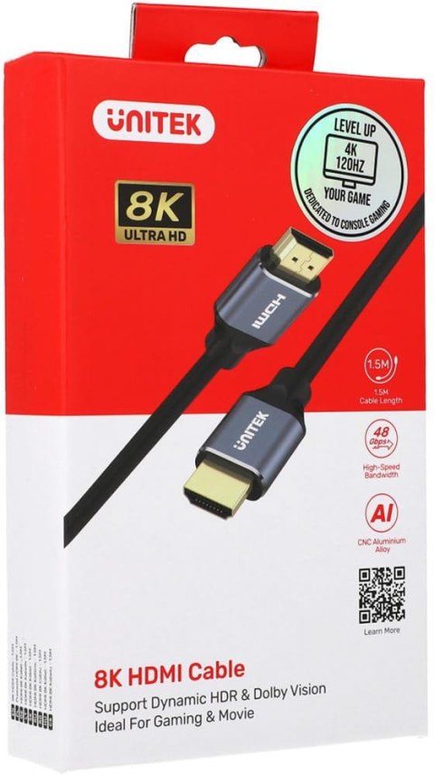 Kabel HDMI Unitek C137W 2.1 8K, UHD, 1,5m Kabel HDMI Unitek C137W 2.1 8K, UHD, 1,5m