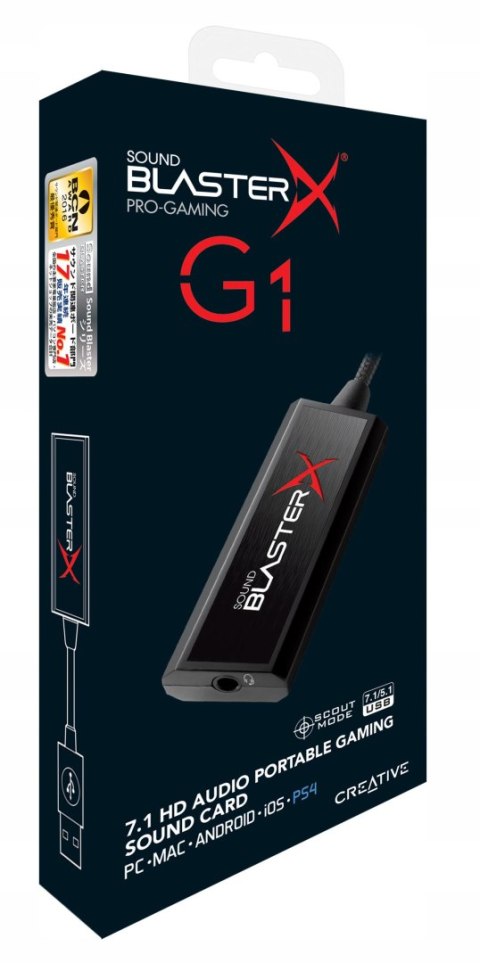 Karta dźwiękowa Creative Sound BlasterX G1 zewnętrzna Karta dźwiękowa Creative Sound BlasterX G1 zewnętrzna