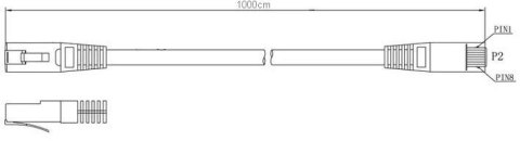 PATCHCORD KAT6 FTP 10M SZARY PATCHCORD KAT6 FTP 10M SZARY