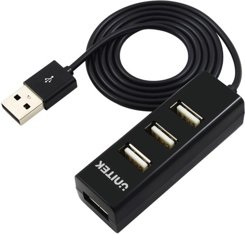 Unitek Y-2140 hub 4x USB 2.0 mini - czarny Unitek Y-2140 hub 4x USB 2.0 mini - czarny
