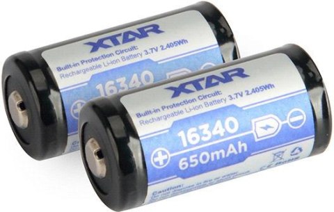Akumulatorek 16340 / R-CR123 3,7V Xtar 650mAh (1 szt.) z zabezpieczeniem Akumulatorek 16340 / R-CR123 3,7V Xtar 650mAh (1 szt.) z zabezpieczeniem
