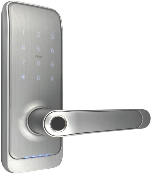 Klamka z kontrolerem dostępu biometria, TTLock/TTHotel, Mifare, szyfrator silver Klamka z kontrolerem dostępu biometria, TTLock/TTHotel, Mifare, szyfrator silver