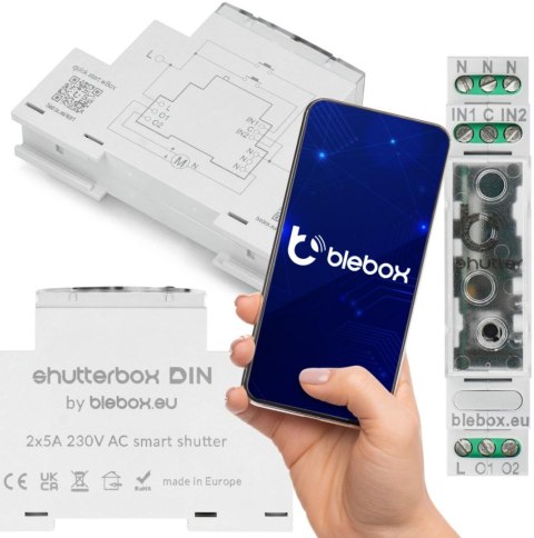 Moduł sterowania roletami shutterbox din Blebox Moduł sterowania roletami shutterbox din Blebox