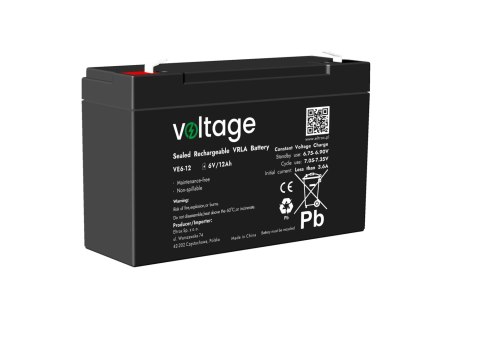 Akumulator AGM Voltage 6V 12Ah VE6-12 (Żywotność 6-9 lat) Akumulator AGM Voltage 6V 12Ah VE6-12 (Żywotność 6-9 lat)