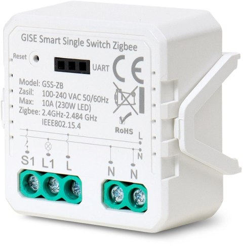 GISE Smart Pojedynczy moduł przekaźnikowy Zigbee | Tuya | GSS-ZB GISE Smart Pojedynczy moduł przekaźnikowy Zigbee | Tuya | GSS-ZB