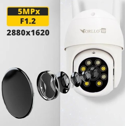 Kamera IP Orllo TZ5 zewnętrzna obrotowa 5Mpx 4G SIM Tuya Kamera IP Orllo TZ5 zewnętrzna obrotowa 5Mpx 4G SIM Tuya