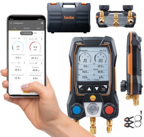 Elektroniczna oprawa zaworowa Testo 550s zestaw Basic 0564 5501 Elektroniczna oprawa zaworowa Testo 550s zestaw Basic 0564 5501