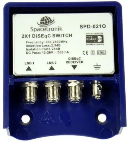 Przełącznik DiSEqC 2/1 Spacetronik SPD-021O zewnętrzny Przełącznik DiSEqC 2/1 Spacetronik SPD-021O zewnętrzny