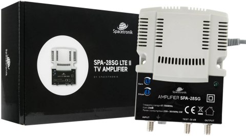 Regulowany wzmacniacz sygnału TV naziemnej i kablowej Spacetronik SPA-28SG LTE II Regulowany wzmacniacz sygnału TV naziemnej i kablowej Spacetronik SPA-28SG LTE II