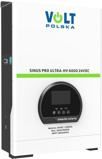 Przetwornica inwerter solarny SinusPro Ultra-HV 6000 24V/230V 3000/6000W 80A MPPT (450V) Przetwornica inwerter solarny SinusPro Ultra-HV 6000 24V/230V 3000/6000W 80A MPPT (450V)