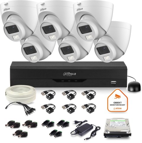 Zestaw monitoringu Dahua 6x kamera kopułkowa HAC-HDW1500CLQ-IL-A-0280B-S2 1TB IR 20m 51mp Zestaw monitoringu Dahua 6x kamera kopułkowa HAC-HDW1500CLQ-IL-A-0280B-S2 1TB IR 20m 51mp
