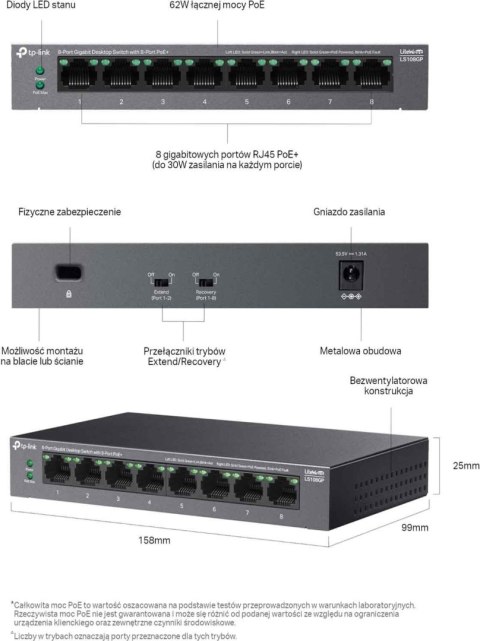 SWITCH TP-LINK LS108GP SWITCH TP-LINK LS108GP