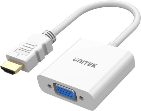 Unitek Adapter HDMI na VGA, FullHD 60Hz, biały Unitek Adapter HDMI na VGA, FullHD 60Hz, biały