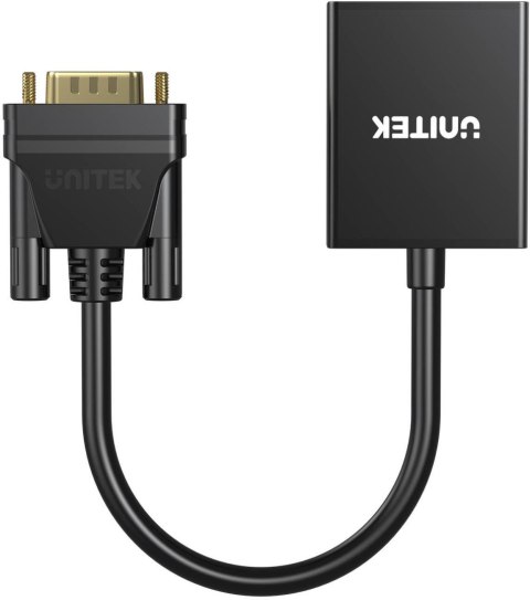 Unitek Adapter VGA na HDMI FullHD czarny 15cm Unitek Adapter VGA na HDMI FullHD czarny 15cm