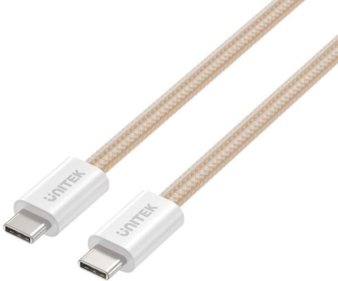 Kabel zwijany magnetycznie Unitek USB C PD 100W beżowy 1m Kabel zwijany magnetycznie Unitek USB C PD 100W beżowy 1m