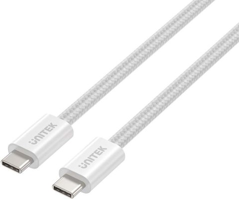 Kabel zwijany magnetycznie Unitek USB C PD 100W biały 1m Kabel zwijany magnetycznie Unitek USB C PD 100W biały 1m