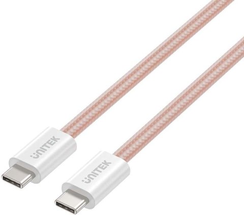 Kabel zwijany magnetycznie Unitek USB C PD 100W różowy 1m Kabel zwijany magnetycznie Unitek USB C PD 100W różowy 1m