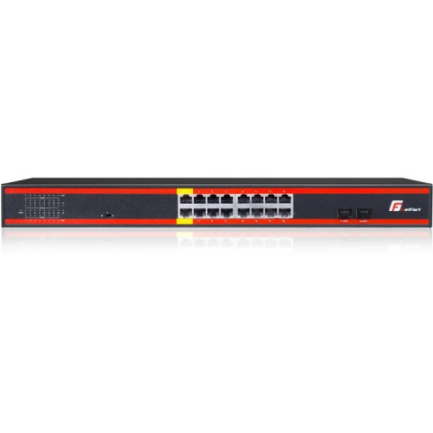 SWITCH POE GETFORT 16GE+2SFP Gigabit 300W SWITCH POE GETFORT 16GE+2SFP Gigabit 300W