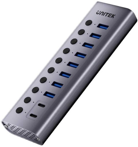 Unitek Hub USB C/USB A 10w1 5Gbps z włącznikami portów Unitek Hub USB C/USB A 10w1 5Gbps z włącznikami portów