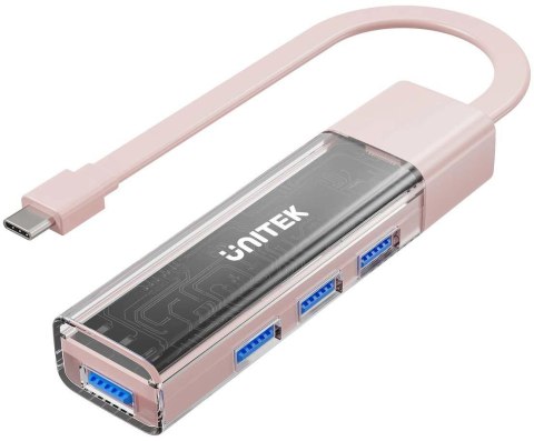 Unitek Hub dwukierunkowy USB C/USB A 5Gbps różowy Unitek Hub dwukierunkowy USB C/USB A 5Gbps różowy