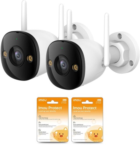 Zestaw 2 kamer IP Imou Bullet 2C 4MP IPC-F42P i 2 chmur Imou Protect Zestaw 2 kamer IP Imou Bullet 2C 4MP IPC-F42P i 2 chmur Imou Protect