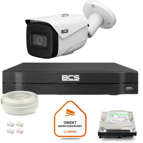 Zestaw monitoringu IP BCS Line 1x Kamera BCS-L-TIP25FSR5-Ai1 Rejestrator z dyskiem 1TB Zestaw monitoringu IP BCS Line 1x Kamera BCS-L-TIP25FSR5-Ai1 Rejestrator z dyskiem 1TB