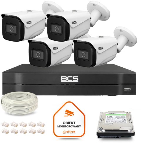 Zestaw monitoringu IP BCS Line 4x Kamera BCS-L-TIP25FSR5-Ai1 Rejestrator z dyskiem 1TB Zestaw monitoringu IP BCS Line 4x Kamera BCS-L-TIP25FSR5-Ai1 Rejestrator z dyskiem 1TB