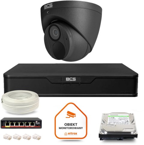 Zestaw monitoringu IP BCS Point 1x Kamera BCS-P-EIP28FWR3-Ai2-G Rejestrator z dyskiem 1TB Zestaw monitoringu IP BCS Point 1x Kamera BCS-P-EIP28FWR3-Ai2-G Rejestrator z dyskiem 1TB