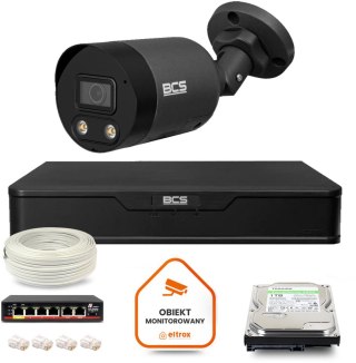 Zestaw monitoringu IP BCS Point 1x Kamera BCS-P-TIP28FWR3L2-Ai2-G Rejestrator z dyskiem