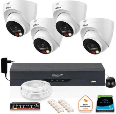 ZESTAW 4 Kamer IP Dahua 8mpx IPC-HDW1839T-A-IL-0280B-S6 + DYSK 1TB ZESTAW 4 Kamer IP Dahua 8mpx IPC-HDW1839T-A-IL-0280B-S6 + DYSK 1TB