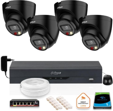 ZESTAW 4 Kamery IP Dahua 4mpx IPC-HDW1439V-A-IL-BLACK + DYSK 1TB ZESTAW 4 Kamery IP Dahua 4mpx IPC-HDW1439V-A-IL-BLACK + DYSK 1TB