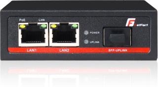 MEDIA KONWERTER (SWITCH) POE GETFORT SFP RJ-45 1000Mbps (2-port)