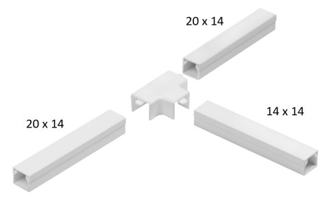 Osprzęt do listew elektroinstalacyjnych, trójnik redukcyjny BIAŁY LOR 20x14x20 (1szt.) Osprzęt do listew elektroinstalacyjnych, trójnik redukcyjny BIAŁY LOR 20x14x20 (1szt.)