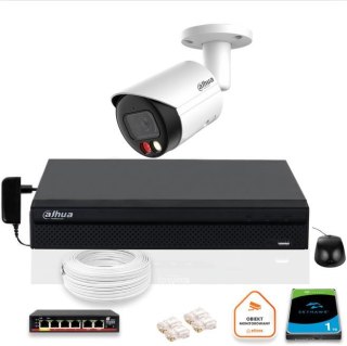 Zestaw monitoringu IP Dahua 8mpx 4K kamera IPC-HFW2849S-S-IL z dyskiem