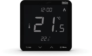 Przewodowy regulator pokojowy czarny R-10S PLUS Tech Sterowniki