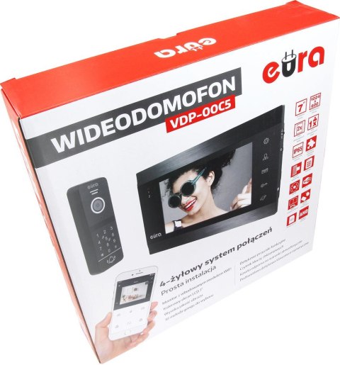 WIDEODOMOFON EURA VDP-00C5 CZARNY TUYA WIDEODOMOFON EURA VDP-00C5 CZARNY TUYA