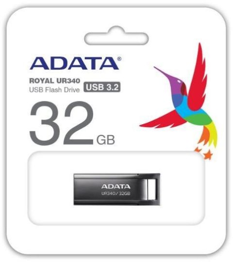 Adata Pendrive UR340 32GB USB3.2 Gen1 Czarny Adata Pendrive UR340 32GB USB3.2 Gen1 Czarny