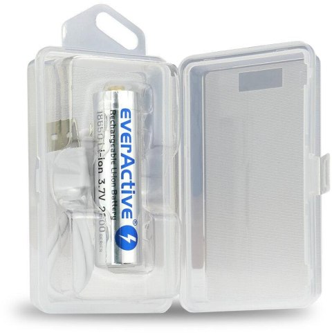 Akumulator 18650 Li-Ion 3,7V everActive 2600mAh (1 szt.) micro-USB z zabezpieczeniem Akumulator 18650 Li-Ion 3,7V everActive 2600mAh (1 szt.) micro-USB z zabezpieczeniem
