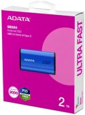 Adata Dysk zewnętrzny SSD SE880 2TB USB3.2A/C Gen2x2 Niebieski Adata Dysk zewnętrzny SSD SE880 2TB USB3.2A/C Gen2x2 Niebieski