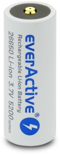 Akumulator 26650 Li-Ion 3,7V everActive 5200mAh micro USB (1 szt.) z zabezpieczeniem Akumulator 26650 Li-Ion 3,7V everActive 5200mAh micro USB (1 szt.) z zabezpieczeniem