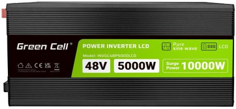 PRZETWORNICA NAPIĘCIA Green Cell PowerInverter LCD 48V / 230V 5000/10000W CZYSTA SINUSOIDA PRZETWORNICA NAPIĘCIA Green Cell PowerInverter LCD 48V / 230V 5000/10000W CZYSTA SINUSOIDA