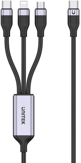 Unitek przewód ładujący USB 3 w 1 czarny