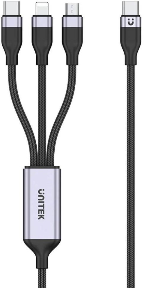 Unitek przewód ładujący USB 3 w 1 czarny Unitek przewód ładujący USB 3 w 1 czarny