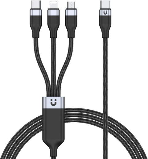 Unitek przewód ładujący USB 3 w 1 czarny Unitek przewód ładujący USB 3 w 1 czarny