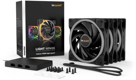Wentylator be quiet! Light Wings 120 PWM high-speed ARGB T Pack 3x120mm Wentylator be quiet! Light Wings 120 PWM high-speed ARGB T Pack 3x120mm