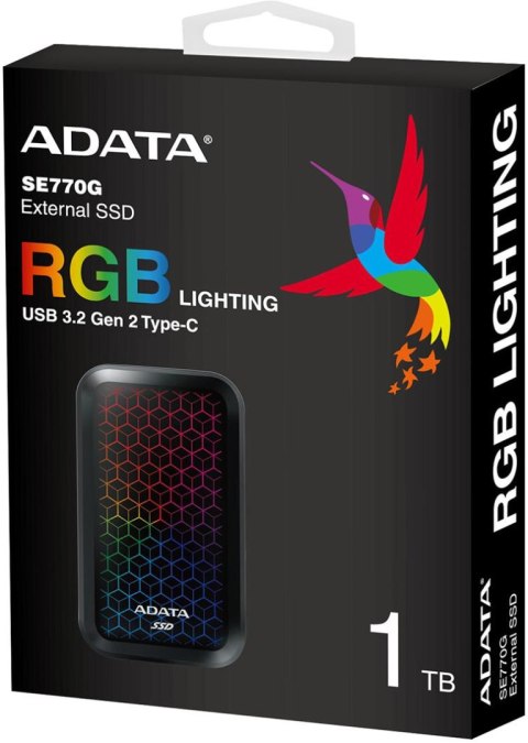 DYSK ZEWNĘTRZNY ADATA SSD SE770G 512G USB3.2-A/C RGB DYSK ZEWNĘTRZNY ADATA SSD SE770G 512G USB3.2-A/C RGB