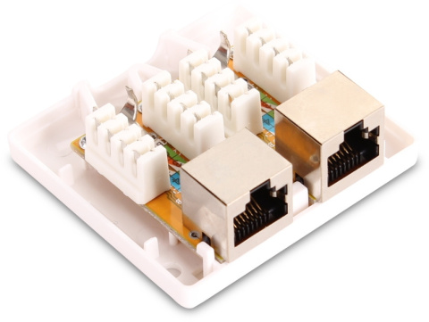 GNIAZDO NATYNKOWE EKRANOWANE GETFORT 2XRJ45 KAT.5E GNIAZDO NATYNKOWE EKRANOWANE GETFORT 2XRJ45 KAT.5E