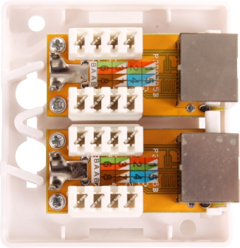 GNIAZDO NATYNKOWE EKRANOWANE GETFORT 2XRJ45 KAT.6 GNIAZDO NATYNKOWE EKRANOWANE GETFORT 2XRJ45 KAT.6