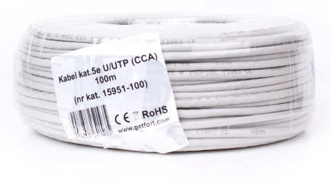 KABEL SKRĘTKA GETFORT CAT.5E U/UTP CCA 100m KABEL SKRĘTKA GETFORT CAT.5E U/UTP CCA 100m
